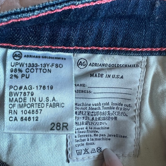 AG Adriano Goldschmied Women's Blue Denim Cigarette Jeans. Size 28R -Gently Used - Picture 13 of 13